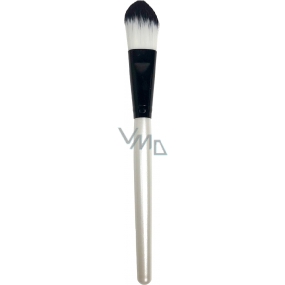 Kozmetický štetec na make-up plochý 12 bielo-čierny 19 cm