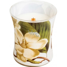 Woodwick obtisky Magnolie - Magnóliovom kvety vonná sviečka s dreveným knôtom a viečkom sklo stredná 275 g