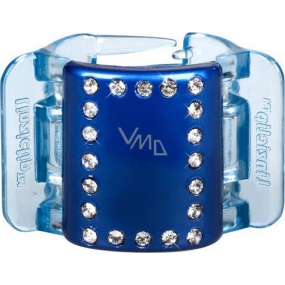 Linziclip Midi Vlasový škripec perleťovo modrý s kryštálikmi 3,5 cm vhodný pre stredne husté a husté vlasy 1 kus