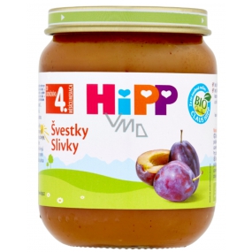 HiPP Ovocie Bio Slivky ovocný príkrm, znížený obsah laktózy a bez pridaného cukru pre deti 125 g