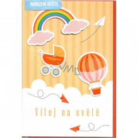 Nekupto Blahoželanie k narodeniu dieťaťa Vitaj na svete 115 x 170 mm 3457 J