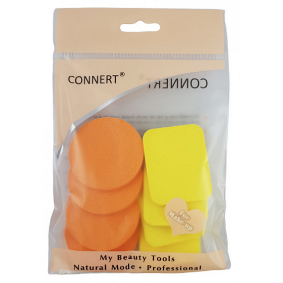 Connert Hubička na make-up 4,5 x 4,5 cm, x 5,5 cm sada 8 kusov