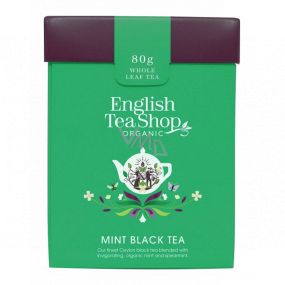 English Tea Shop Bio Čierny čaj s Mätou sypaný 80 g + drevená odmerka so sponou
