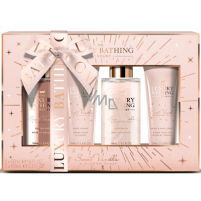 Grace Cole Sweet Vanilla & Almond Glaze vonná hmla na telo 100 ml + pena do kúpeľa 100 ml + krém na ruky a nechty 50 ml + telový krém 50 ml, kozmetická sada pre ženy