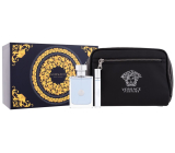 Versace pour Homme toaletná voda 100 ml + toaletná voda 10 ml miniatúra + kozmetická taštička, darčeková sada pre mužov