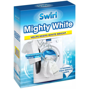 Swirl Mighty White utierky do práčky na bielenie 12 kusov
