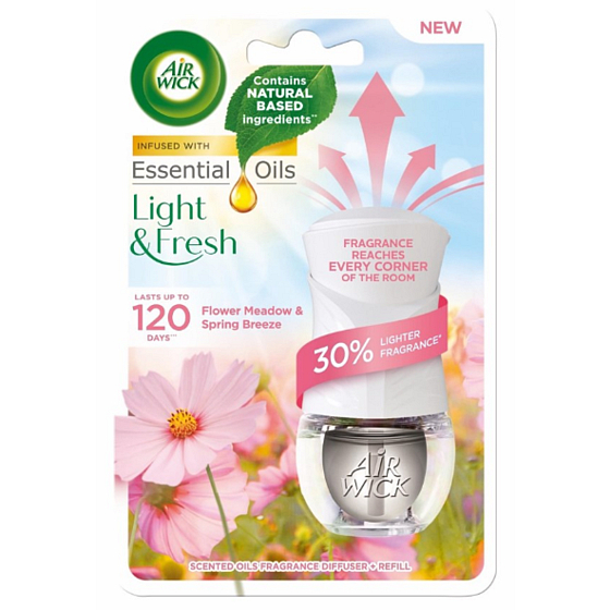 Air Wick Blooming Meadow a Spring Breeze, elektrický osviežovač vzduchu a náplň 19 ml
