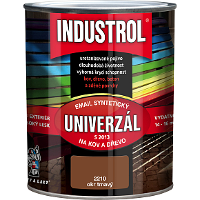 Industrol S2013 univerzál lesk vrchná farba na kov a drevo, 2210 okr tmavý, 600 ml