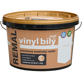REMAL Vinyl biely mat umývateľná farba na zeď 4 kg