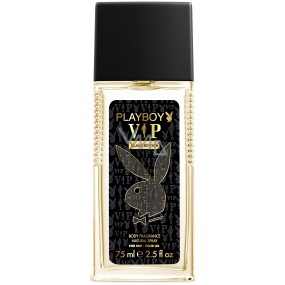Playboy Vip Black Edition for Him parfumovaný dezodorant sklo pre mužov 75 ml
