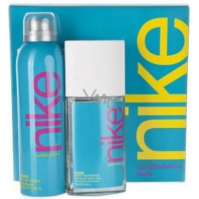Nike Azure Woman parfumovaný deodorant sklo pre ženy 75 ml + dezodorant sprej 200 ml, darčeková sada