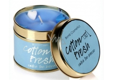 Bomb Cosmetics Čerstvá bavlna - Cotton Fresh Vonná prírodné, ručne vyrobená sviečka v plechovej dóze horí až 35 hodín