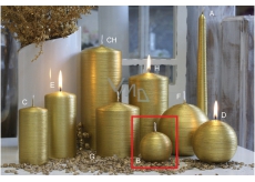 Lima Alfa sviečka zlatá guľa 60 mm 1 kus