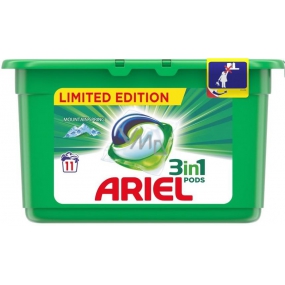 Ariel 3v1 Mountain Spring gélové kapsule na pranie bielizne 11 kusov 297 g