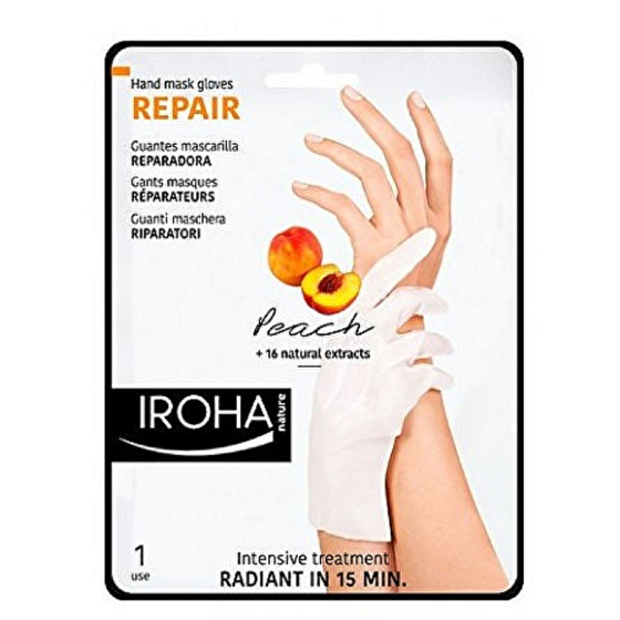 Iroha Repair Regeneračná maska na ruky a nechty s broskyňovým sérom 2 x 9 ml
