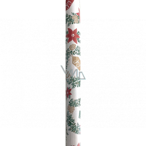 Nekupto Darčekový baliaci papier vianočné 70 x 200 cm Biely vianočná hviezda
