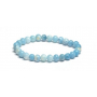 Larimar náramok elastický prírodný kameň, guľôčka 6 mm / 16 - 17 cm, kameň bájnej Atlantídy