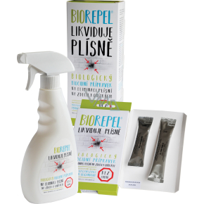 Bio Repel Biologický prípravok na potláčanie plesní na stenách a omietkach - inteligentná špongia 1 g + 2 g + Bio Repel sprej 500 ml, sada