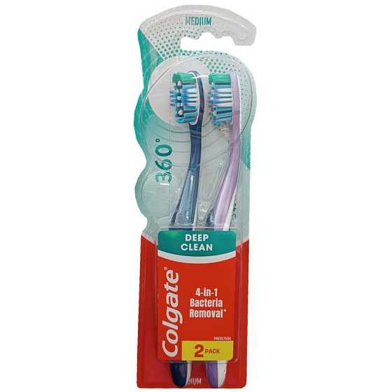 Zubná kefka Colgate 360° Deep Clean Medium Medium 2 kusy