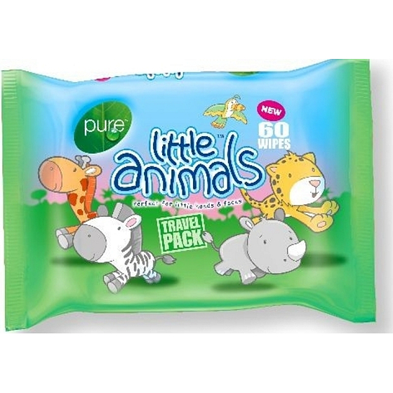 Pure Little Animals čistiace obrúsky na ruky a tvár 60 kusov