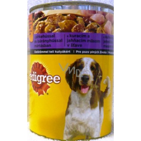 Pedigree Adult s kuracím a jahňacím mäsom v šťave konzerva 400 g