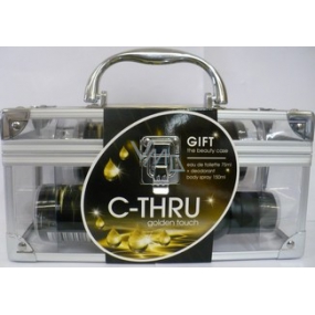 C-Thru Golden Touch toaletná voda 75 ml + dezodorant sprej 150 ml + plexi kufrík, darčeková sada pre ženy