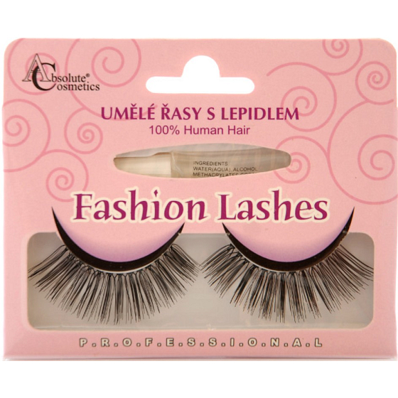 Absolute Cosmetics Fashion Lashes Umelé nalepovacie riasy dlhé obloučkové čierne s lepidlom 118 čierne 1 pár