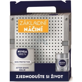 Nivea Men Silver Protect gél na holenie 200 ml + balzam po holení 100 ml + guľôčkový antiperspirant 50 ml + Men Krém 150 ml, darčeková sada