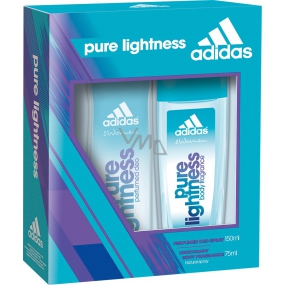 Adidas Pure Lightness parfumovaný dezodorant sklo pre ženy 75 ml + dezodorant sprej pre ženy 150 ml, kozmetická sada