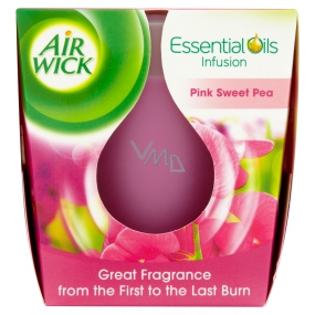 Air Wick Essential Oils Infusion Pink Sweet Pea vonná sviečka v skle 105 g