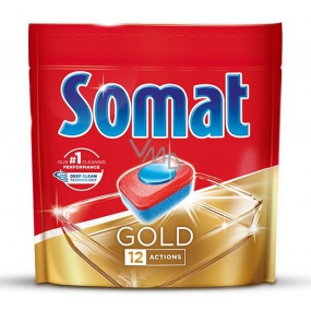 Somat Gold 12 Action Tablety do umývačky, pomáhajú odstrániť aj odolné nečistoty bez predumytia 36 tabliet Duopack