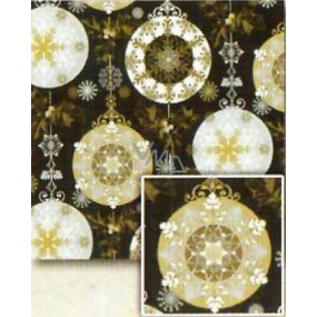 Nekupto Darčekový baliaci papier 70 x 200 cm Vianočný Čierny, strieborné, zlaté motívy 70 x 200 cm