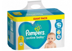 Pampers Active Baby Giantpack Mini veľkosť 2, 4-8 kg plienkové nohavičky 96 kusov