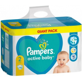 Pampers Active Baby Giantpack Mini veľkosť 2, 4-8 kg plienkové nohavičky 96 kusov