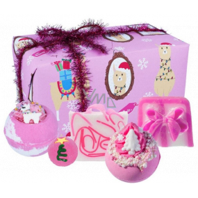 Bomb Cosmetics Fleece Navidad šumivý balistik do kúpeľa 2 x 160 g + glycerínové mydlo 2 x 100 g + maslová guľôčka, kozmetická sada