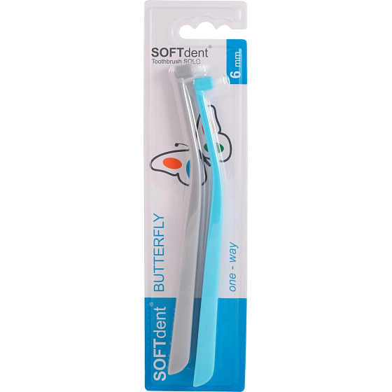 Jednozväzková zubná kefka Soft Dent Butterfly 6 mm 2 kusy