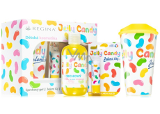 Regina Jelly Candy sprchový gél 250 ml + jelení loj s vôňou cukríkov 4,5 g + pohár s viečkom 400 ml, kozmetická súprava pre deti