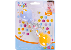 Hrkálka First Steps Fun Rattle Žlto-modrá hrkálka 15 cm 1 kus