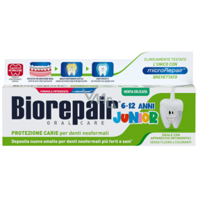 Biorepair Junior Zubná pasta s mentolovou príchuťou pre deti od 6 do 12 rokov 75 ml