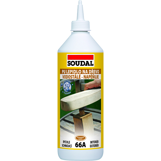 Soudal 66A polyuretanové lepidlo na drevo, 750 g