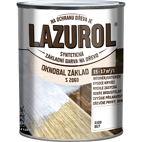 LAZUROL Oknobal základ farba na drevo S2060, biela, 600 ml