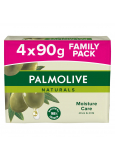 Palmolive Naturals Olive Milk tuhé toaletné mydlo 3 + 1 kus 90 g