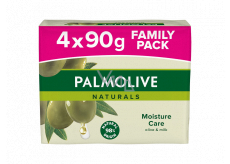 Palmolive Naturals Olive Milk tuhé toaletné mydlo 3 + 1 kus 90 g