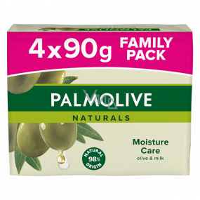 Palmolive Naturals Olive Milk tuhé toaletné mydlo 3 + 1 kus 90 g