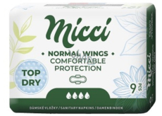 Micca Normal Wings Top Dry intímne vložky s krídelkami 9 kusov