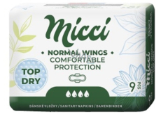 Micci Normal Wings Top Dry intímne vložky s krídelkami 9 kusov