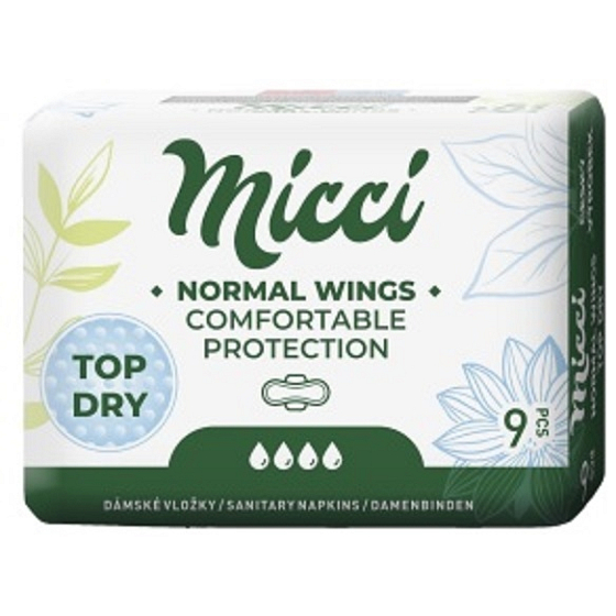 Micci Normal Wings Top Dry intimné vložky s krídelkami 9 kusov