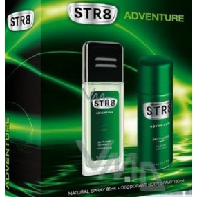 Str8 Adventure parfumovaný dezodorant pre mužov 85 ml + dezodorant v spreji 150 ml, kozmetická sada