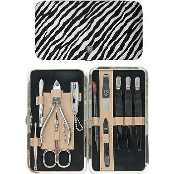 Kellermann 3 Swords Luxusná manikúra 11 dielna Fashion Materials v aktuálnom módnom materíálu Zebra 56210 FN