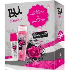 BU Rockmantic parfumovaný deodorant sklo 75 ml + sprchový gél 250 ml, darčeková sada pre ženy